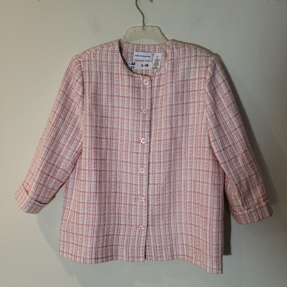 Alfred Dunner Women's Pink, Brown and Off White Blazer  Size 14 - Picture 1 of 4